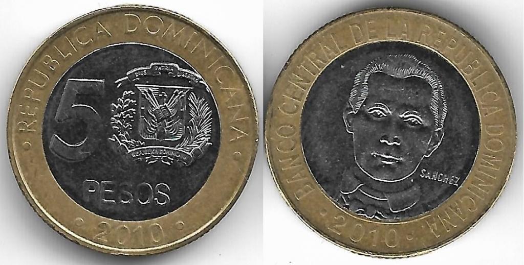 Доминикана 5 песо 2010