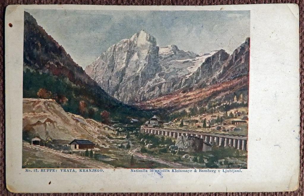 Антикварная открытка "Словения. Город Крань. Въезд"