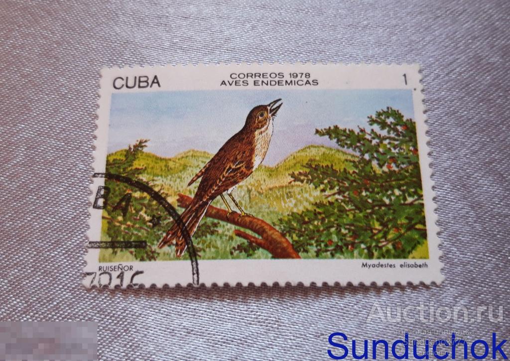 Фауна. Птицы. Эндемичные виды. Кубинский соловей. Кубинский Соль.CUBA. Куба 1978 г.