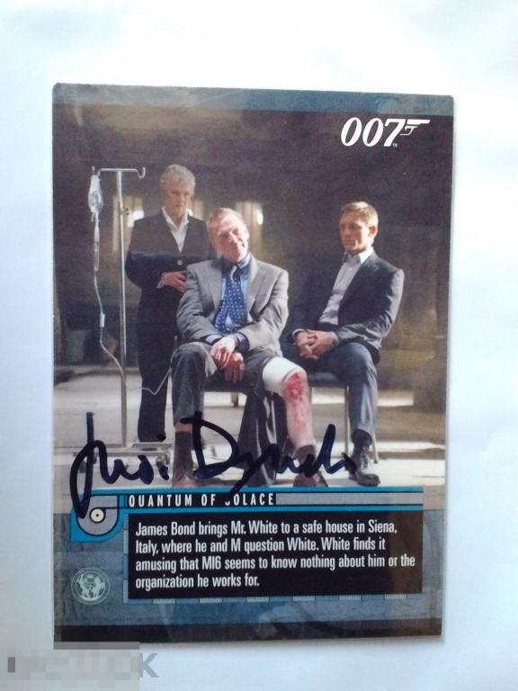 Джуди Денч автограф на карточке Джеймс Бонд Золотой глаз 