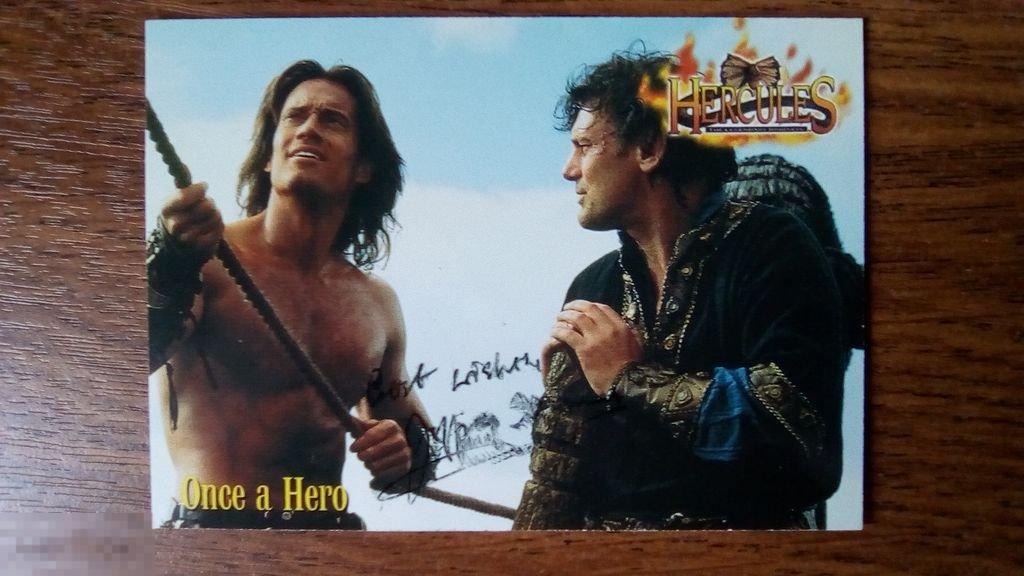 Джеффри Томас автограф на карточке Удивительные странствия Геракла 