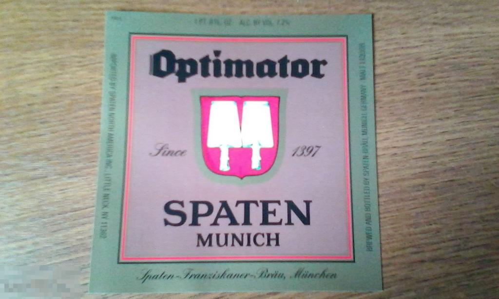 Этикетка Spaten Munich Германия 