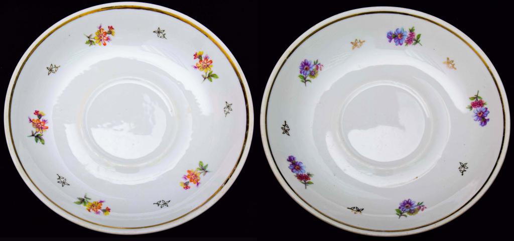 Фарфоровые блюдца. 2 штуки. Фарфоровый завод "Пролетарий".1958-1967 гг.