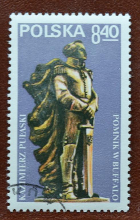 Польша 1979 г. Памятник генералу Пуласки (Казимир Пулавский) в Буффало (США) Гаш