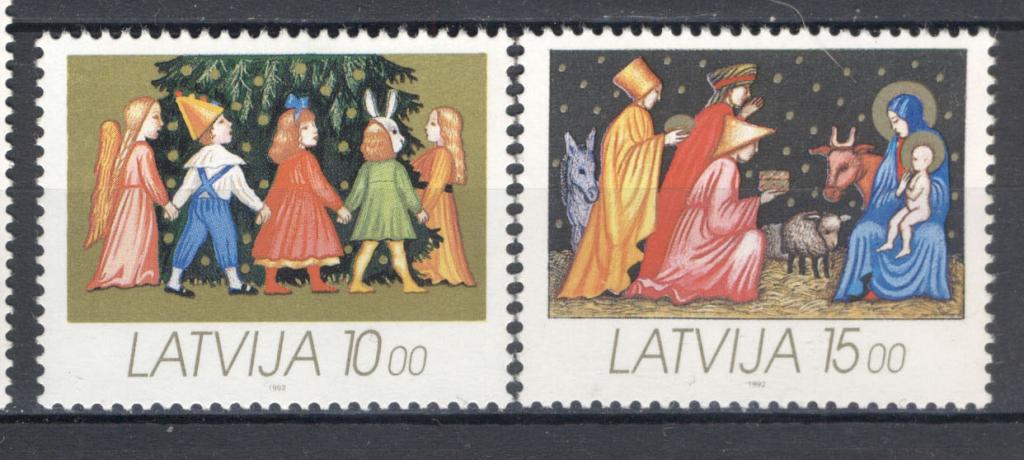 Латвия 1992 г. Рождество негашеная**