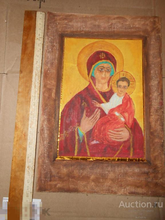 Икона, СССР, религия, коллекционирование, на дереве, большая 