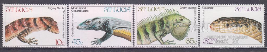 Сент-Люсия 1984 пресмыкающиеся Mi660-663 MNH