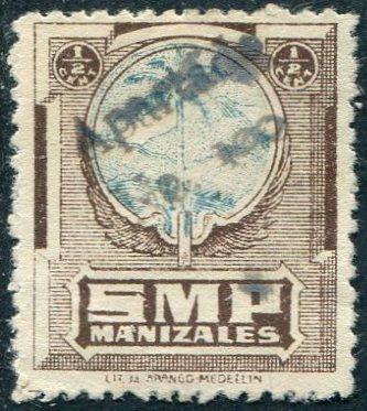 Колумбия 1923 частная авто-почта SMP MANIZALES Манисалес крылатое колесо пальма локал ФИЛГЕОГРАФИЯ