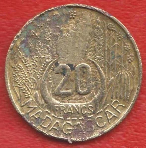 Мадагаскар Французский 20 франков 1953 г.