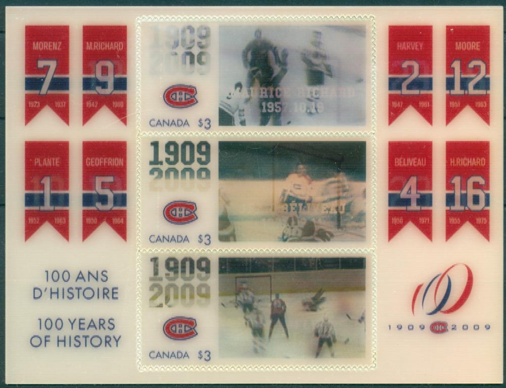 Canada Канада 2009 хоккей спорт 100 лет Монреаль Канадиенс блок **