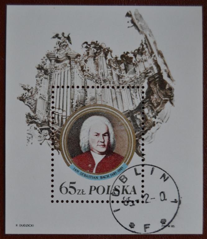 Польша 1985 год 300 лет со дня рождения Иоганна Себастьяна Баха блок Гаш