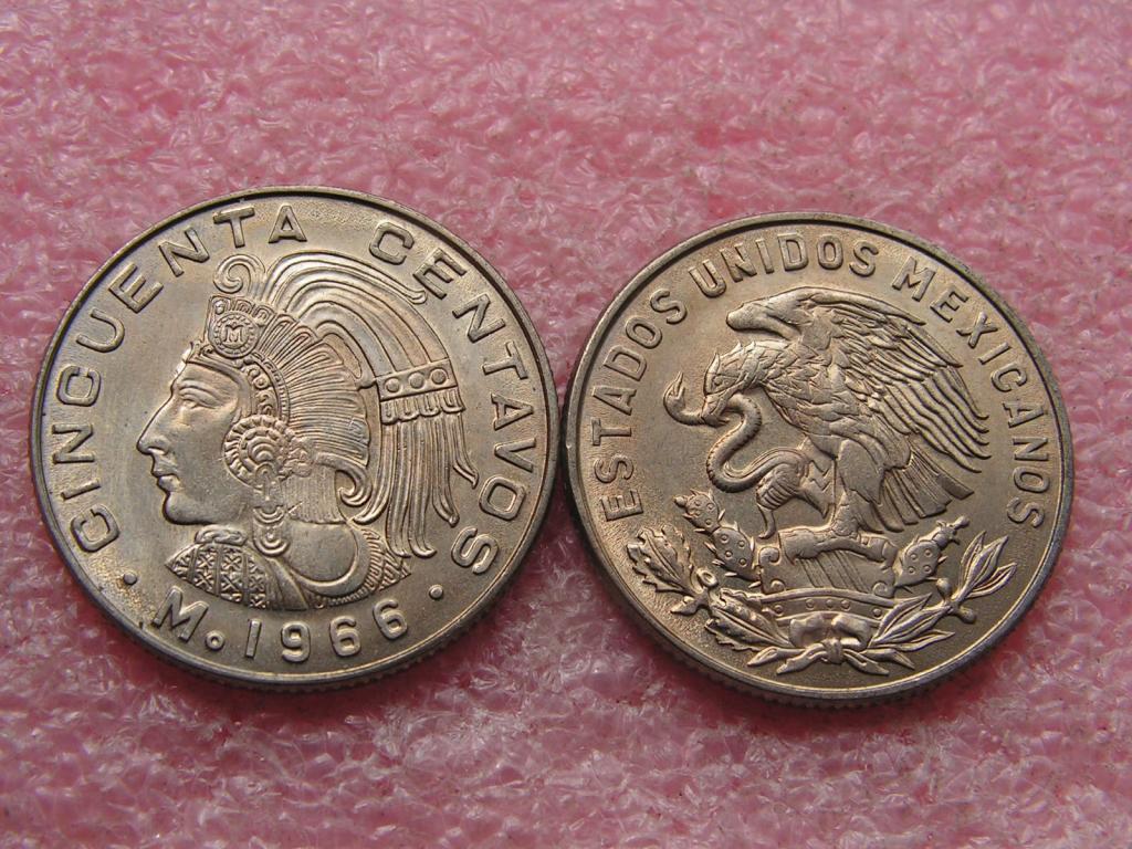 Мексика 50 сентаво 1966 unc