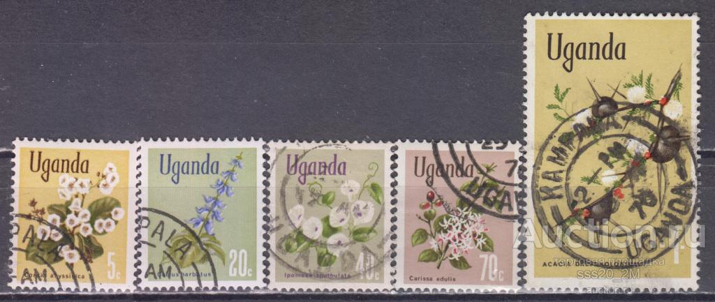 Уганда 1969 цветы Mi105,108,110,113,114