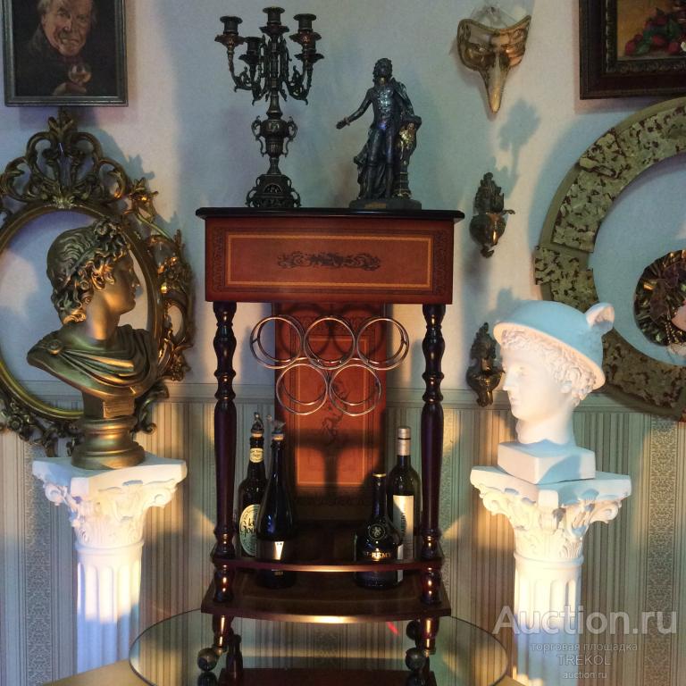 Барная стойка для вина на колесиках. Винтаж. 90х50
