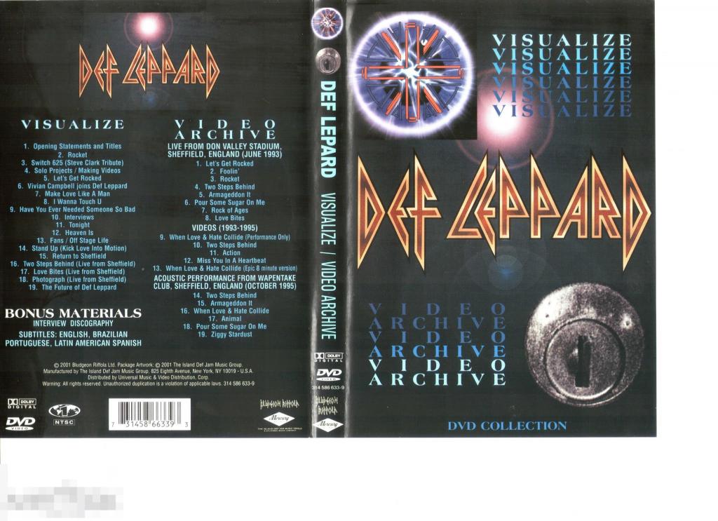 DEF LEPPARD-VISUALISE.VIDEO ARCHIVE( GOLD DVD ) ( DVD – 9 )  (RU)  Сост. "LIKE NEW"
