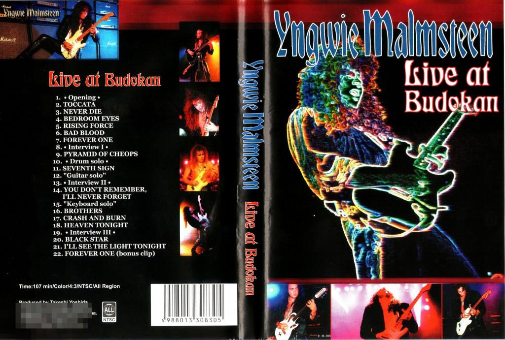 YNGWIE JOHAN MALMSTEEN – Live At Budokan DVD (Unofficial Release) (RU)   Сост. "LIKE NEW" 