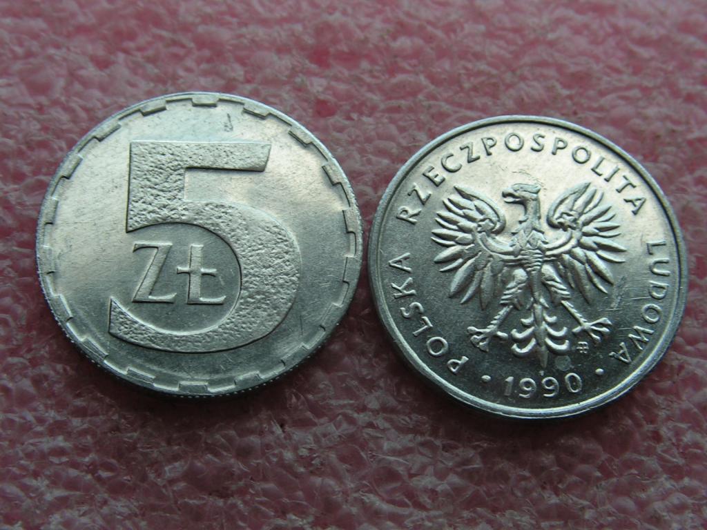 Польша 5 злотых 1990 unc