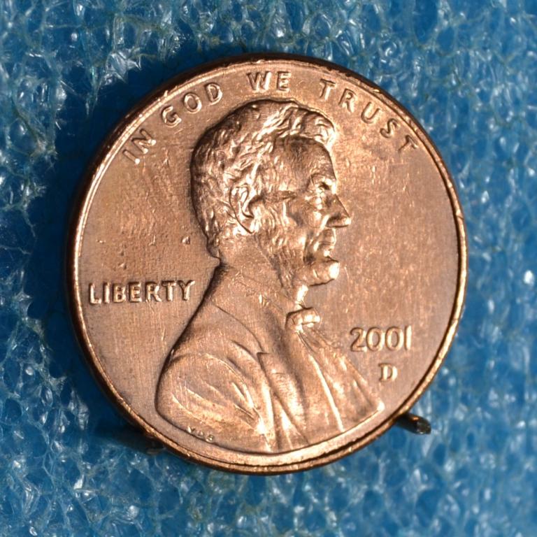 США 1 Цент 2001 г.  "D"   Лот № 0392