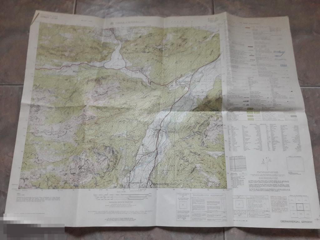 Карта Германии. Бавария. 1955 год для американской армии. #1