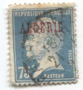 1924 Алжир Надпечатка на Пастере 75c.гаш