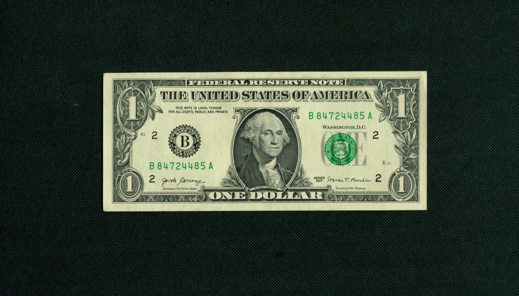 1 доллар. 2017 год. США. В- Банк Нью-Йорк. UNC. # 5420.