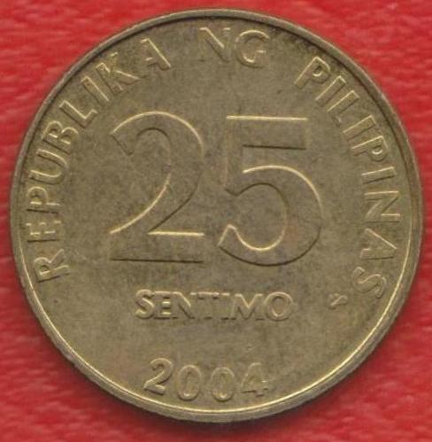 Филиппины 25 сентимо 2004 г.