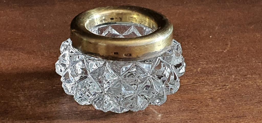 Солонка из СССР , хрусталь , серебро 875 пр.