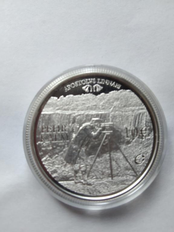 Финляндия 10 евро 2011 Естествоиспытатель Пер Кальм 195 лет cеребро Ag Proof