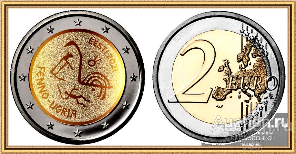 2 евро 2021 г  Финно-угорские народы  ЭСТОНИЯ  UNC