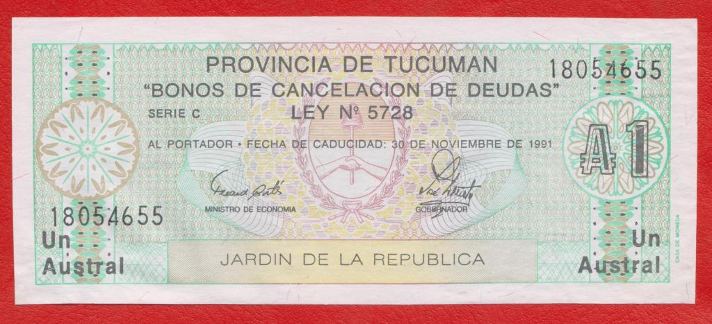 Аргентина провинция Тукуман 1 аустраль 1988 – 1991 гг. C 18054655