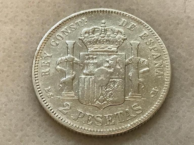 Испания 2 песеты 1882 Серебро Оригинал