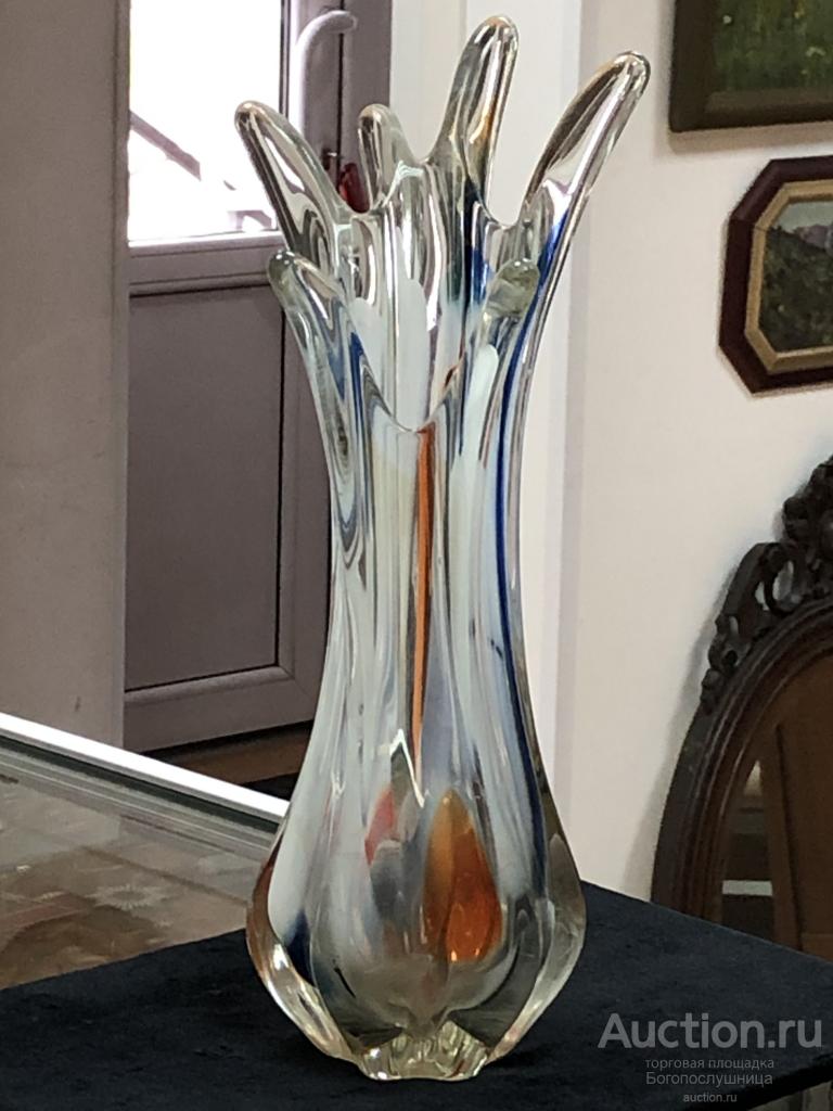 Массивная ваза. Стекло. СССР.