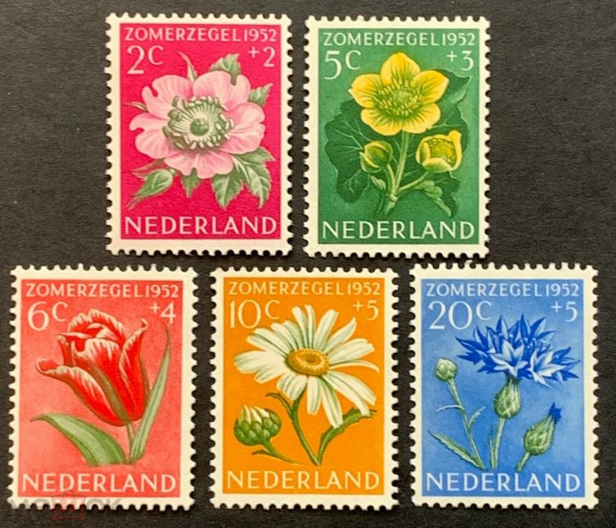 Нидерланды,1952,Ми-588-92**Флора:цветы