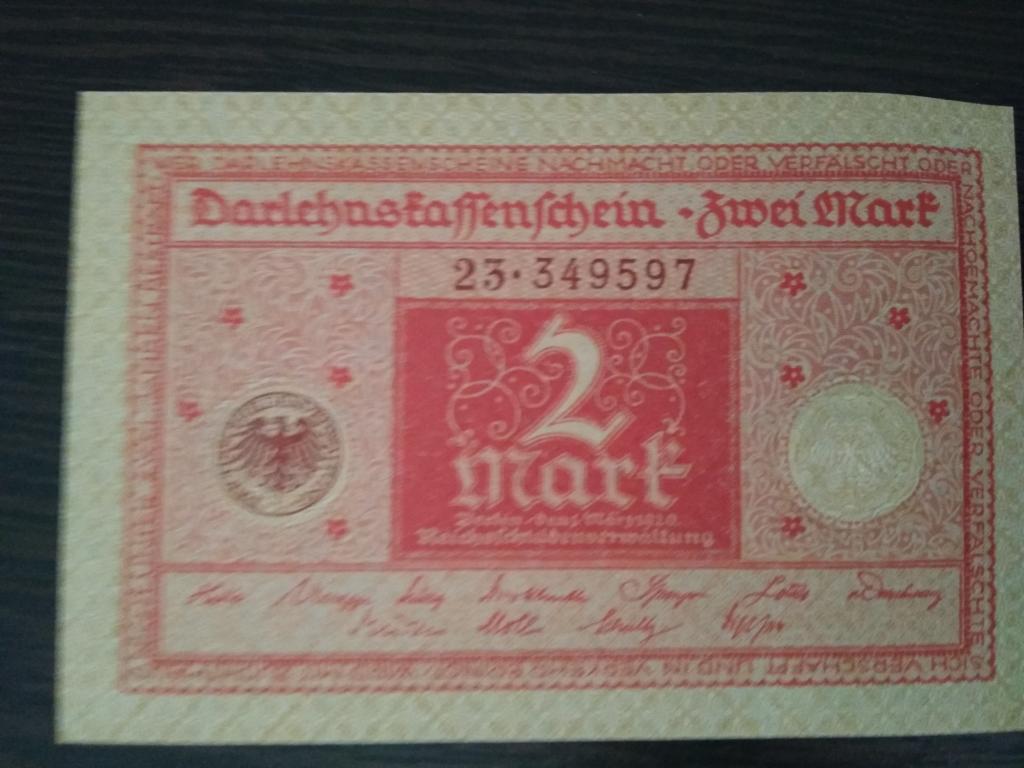 Банкноты.Германия.Веймарская республика.1920.31 марта.2 марки.Пресс