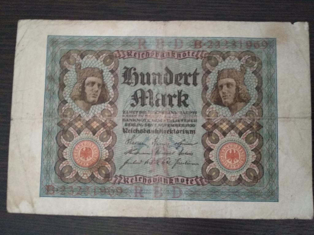 Банкноты.Германия.Веймарская республика.1920.1 ноября.100 марок.