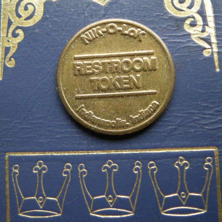 США жетон винтажный NIK-O-LOK RESTROOM TOKEN Indianapolis, Indiana D=16мм