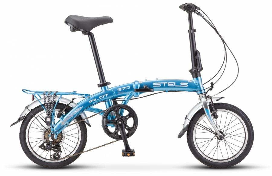 Городской велосипед STELS Pilot 370 V010 голубой/хром 16" рама