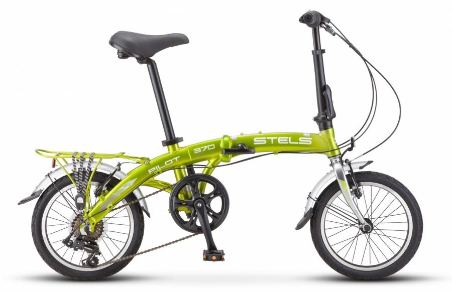 Городской велосипед STELS Pilot 370 V010 зеленый/хром 16" рама
