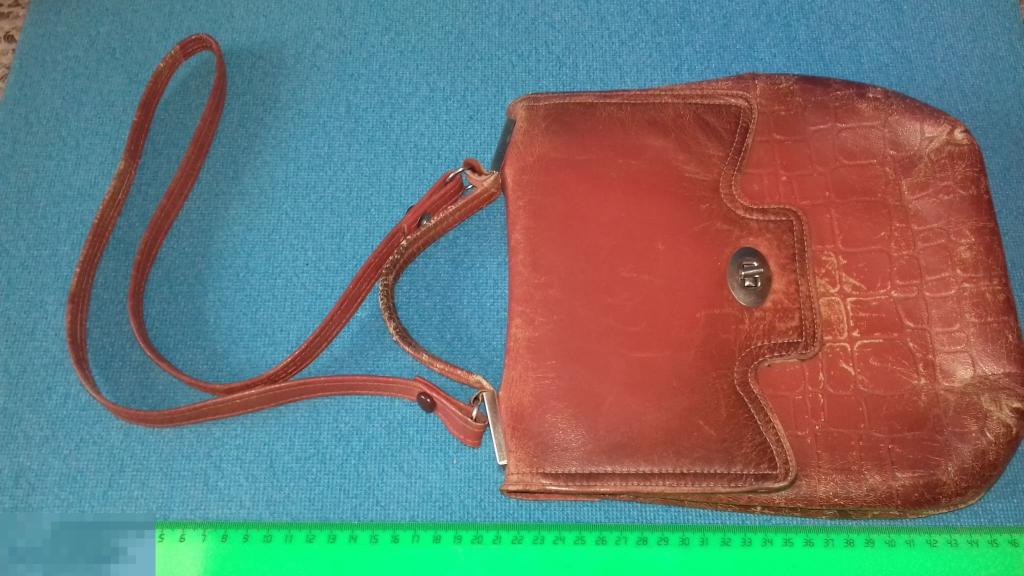 Сумка.Женская. 1974 г.СССР.Кожа. Натуральная.Винтаж. Дёшево.Распродажа. Реквизит.Аксессуар. 