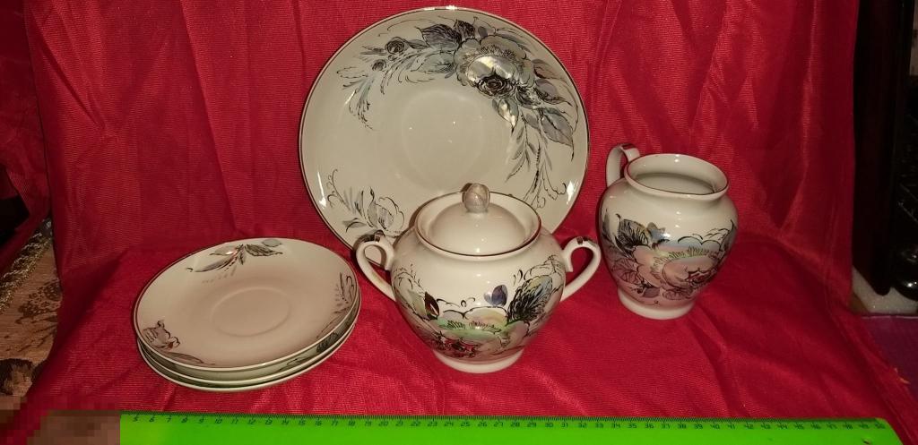 Посуда.Фарфор.ЛФЗ. Сахарница.Сливочник.Тарелка. Блюдце.Подарок. Дёшево.Распродажа. 