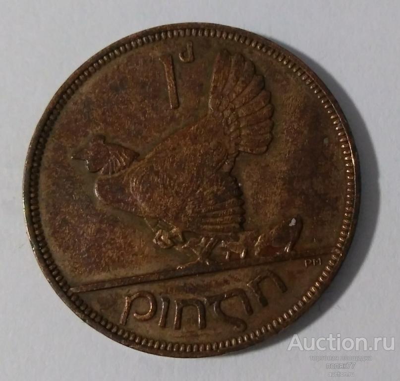 1 ПЕННИ 1937. ИРЛАНДИЯ. БРОНЗА. КРАСИВАЯ ПАТИНА . ОТЛИЧНАЯ СОХРАННОСТЬ!!!