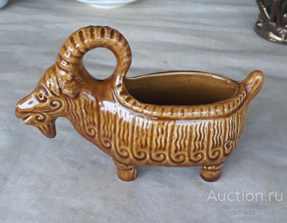 Фигурка КОЗЛИК козёл керамика майолика СССР