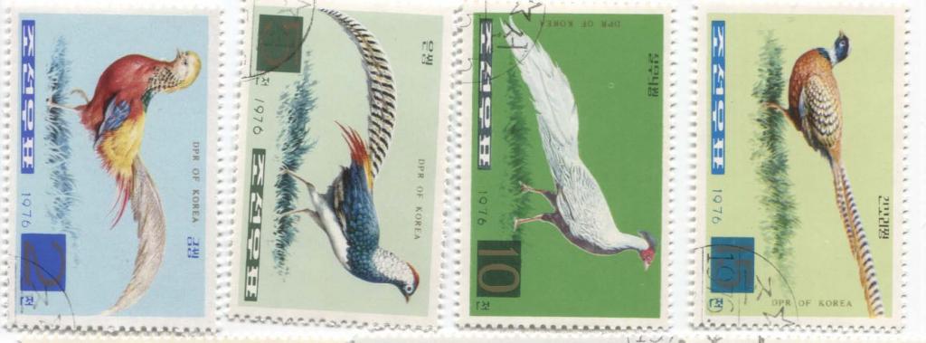 1976 Северная корея Птицы 6м и блок.гаш