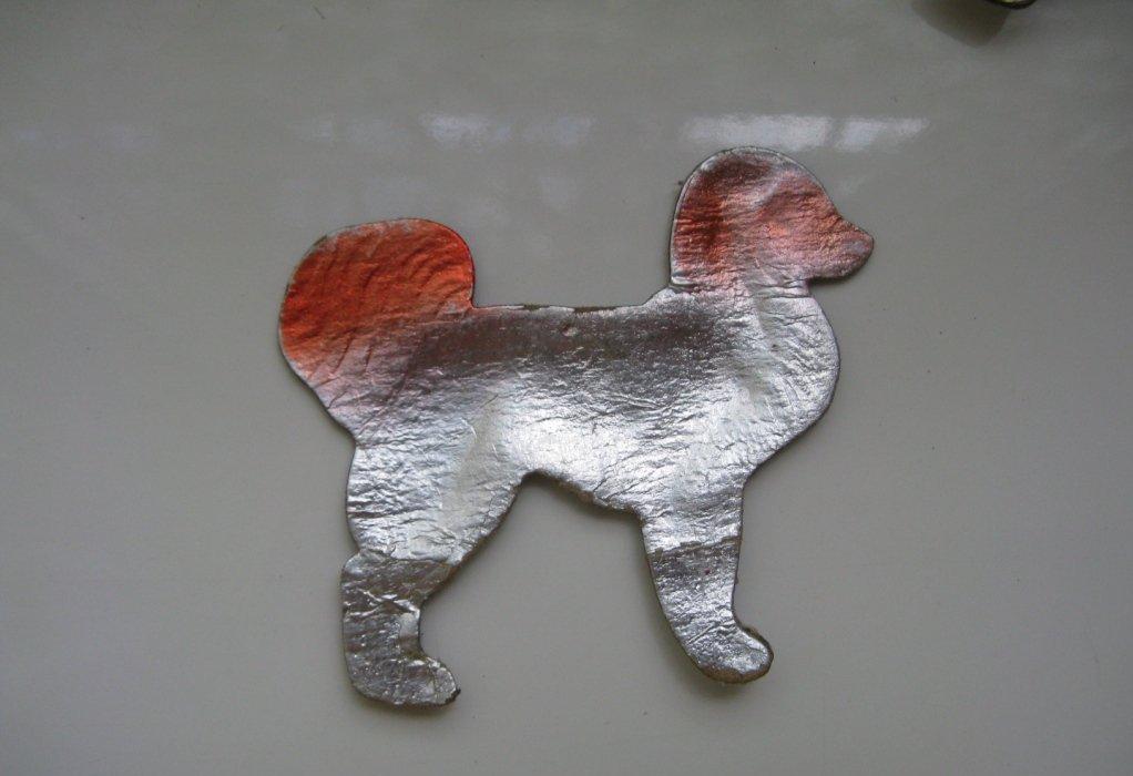 Игрушка ёлочная Собака собачка картон винтаж СССР 2