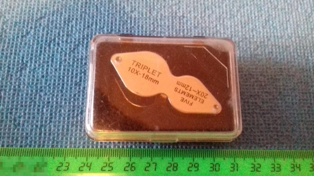 Лупа.Мощная.Двойная. 20 кратная.Стекло?Подарок.Футляр.TRIPLET. Увеличитель.Коллекционеру. 