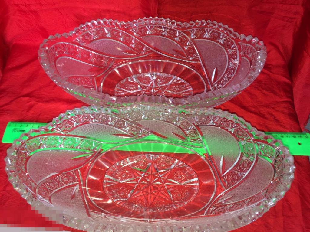 ВАЗА.ЛАДЬЯ. ХРУСТАЛЬ. СССР.ТЯЖЕЛАЯ. ОГРОМНАЯ. СЕРВИРОВКА. РУЧНАЯ РАБОТА? ГРАНИ?ПОДАРОК. 