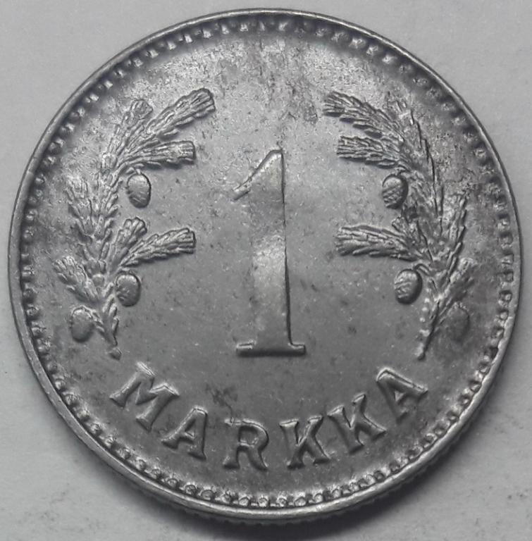 Финляндия 1 марка 1951 H года (2) КМ#30b