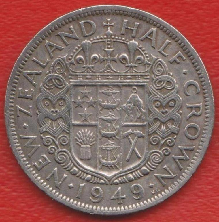 Новая Зеландия полкроны 1/2 кроны 1949 г.