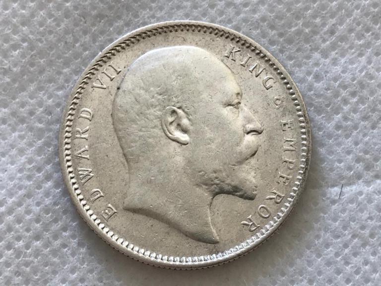 Британская Индия 1 рупия 1907 Эдвард VII Серебро