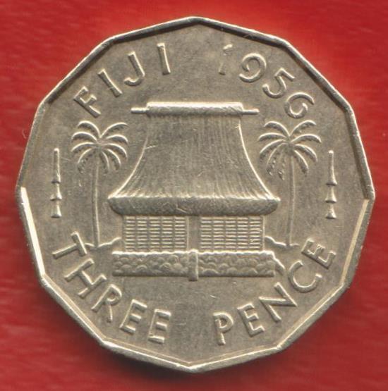Фиджи 3 пенса 1956 г.